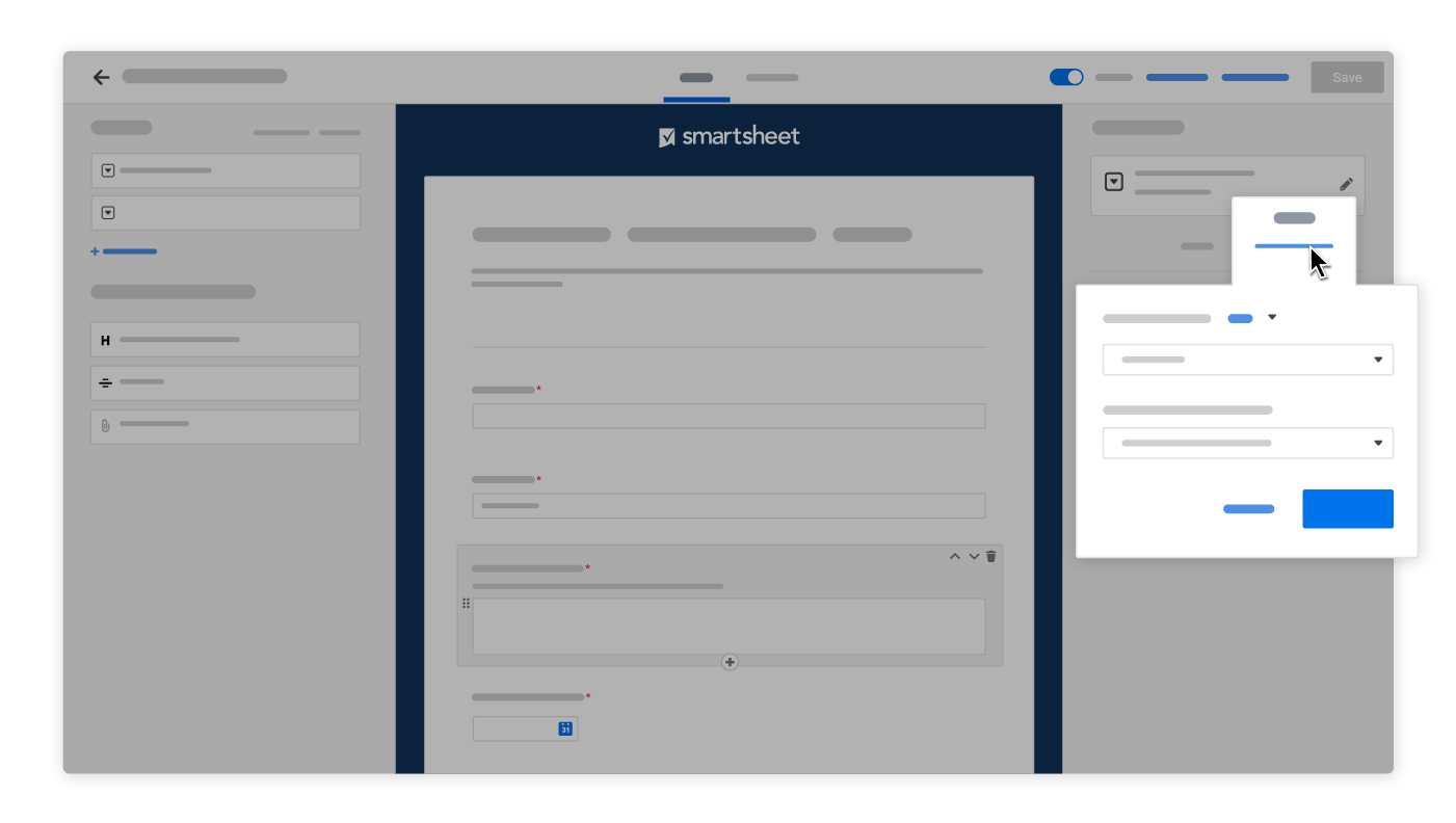 Generatore di moduli Smartsheet con logica condizionale