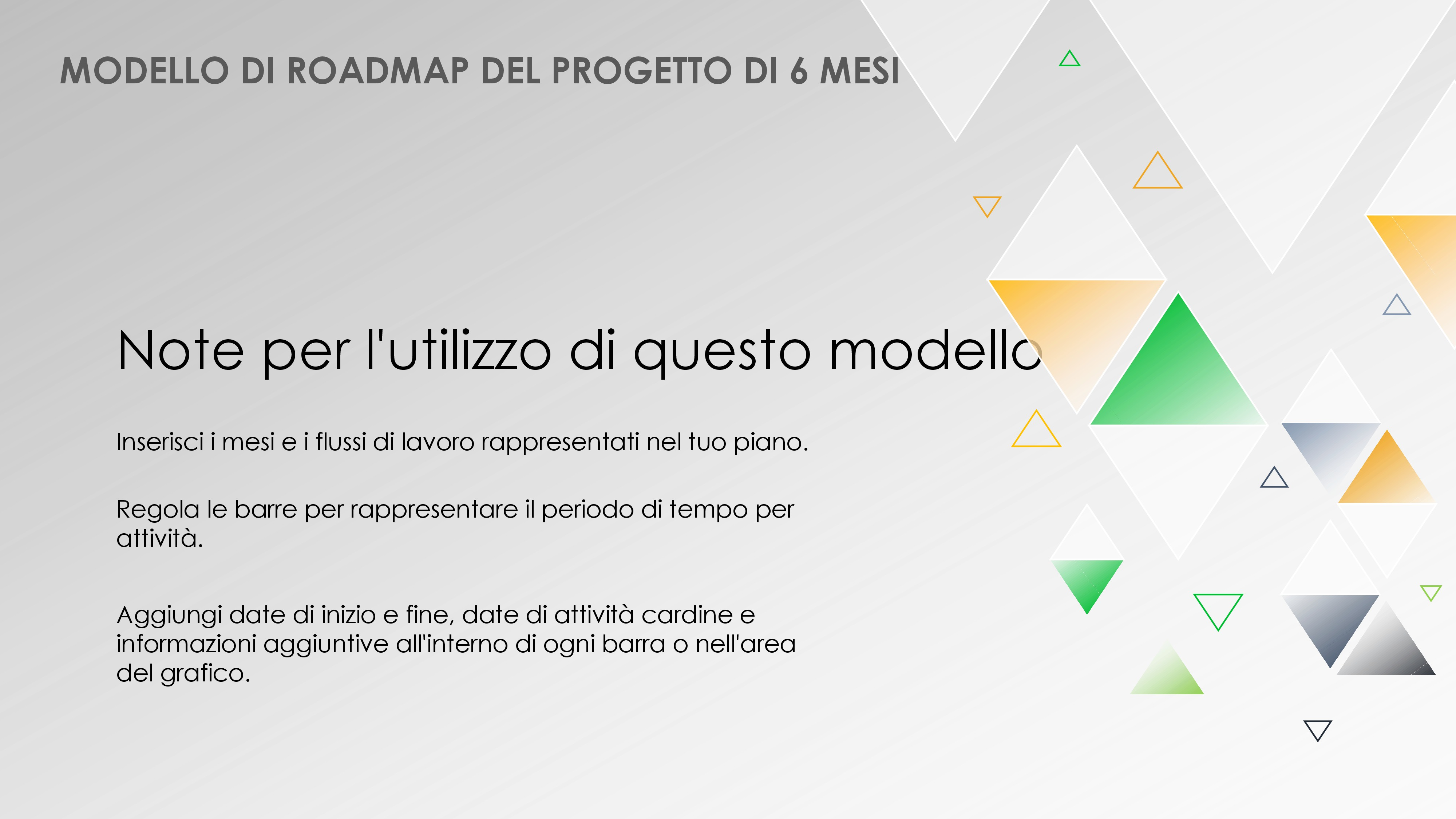  Modello di roadmap del progetto di 6 anni