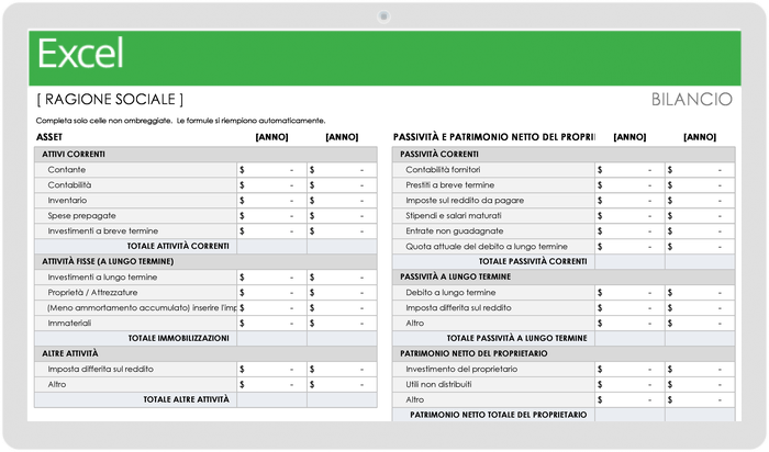 Balance Sheet Template 37129 - IT