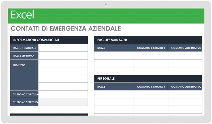  Modello di contatto di emergenza aziendale