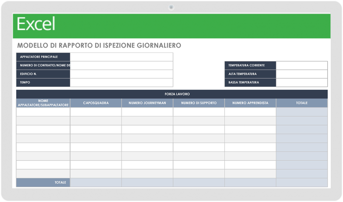 Daily Inspection Report - Italian 