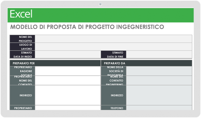  Modello di proposta di progetto di ingegneria