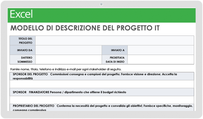  Modello di descrizione del progetto IT